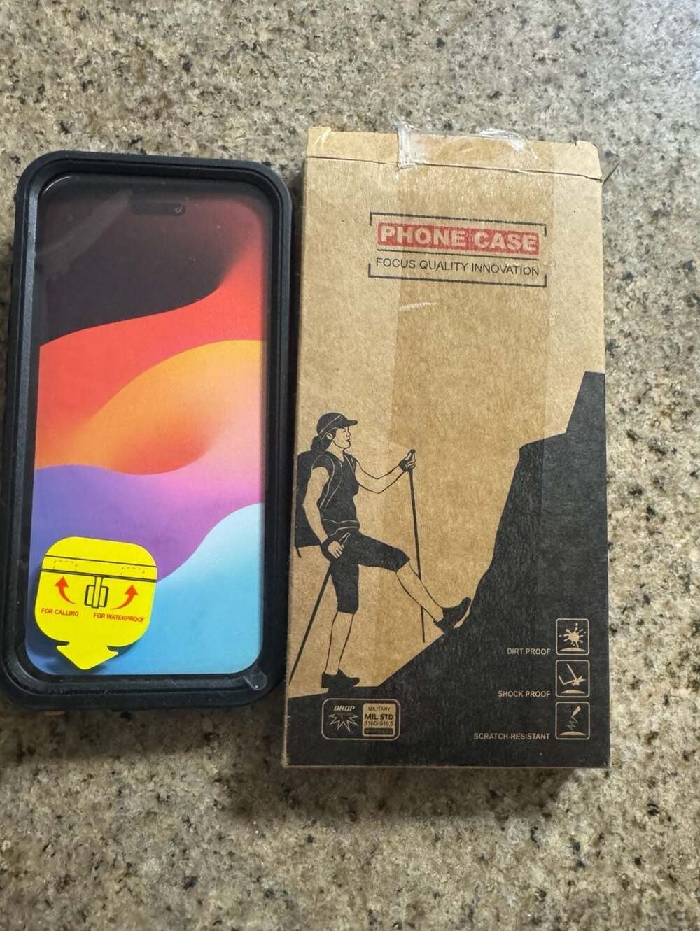 iPhone Air Waterproof Heavy Duty Case w/ Lanyard – Black – New